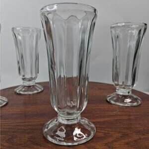 Libbey 5‎ 1/2" Parfait Glasses Cups Vintage Ribbed Set of 4